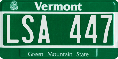 VT license plate LSA447