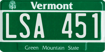 VT license plate LSA451