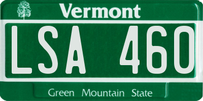 VT license plate LSA460