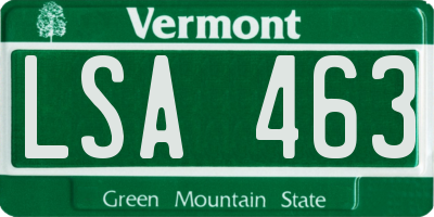VT license plate LSA463