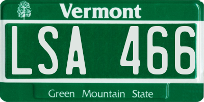 VT license plate LSA466