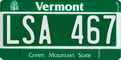 VT license plate LSA467