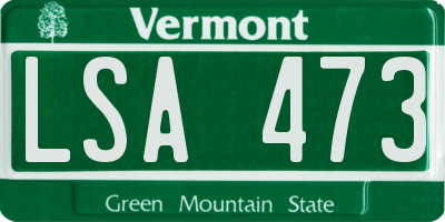 VT license plate LSA473