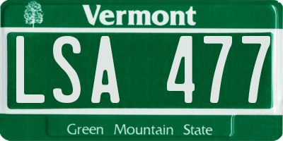 VT license plate LSA477