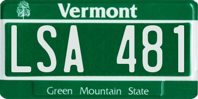 VT license plate LSA481