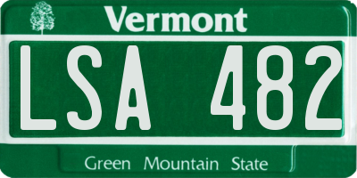 VT license plate LSA482