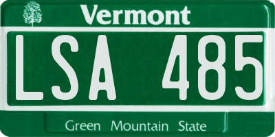 VT license plate LSA485