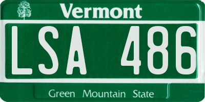 VT license plate LSA486