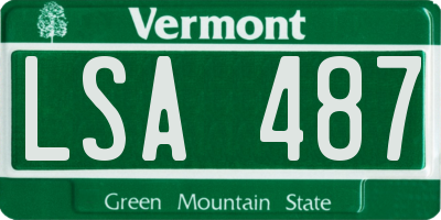 VT license plate LSA487