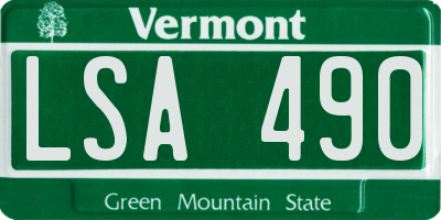 VT license plate LSA490