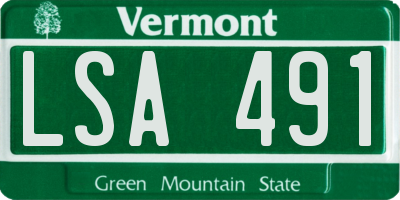 VT license plate LSA491