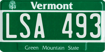 VT license plate LSA493