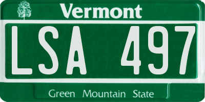 VT license plate LSA497