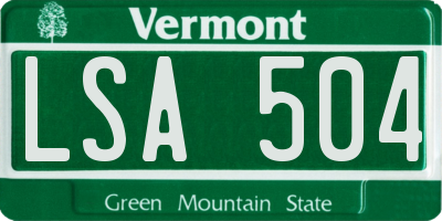 VT license plate LSA504