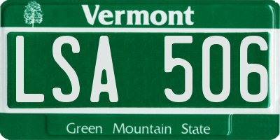 VT license plate LSA506
