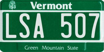 VT license plate LSA507