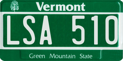 VT license plate LSA510