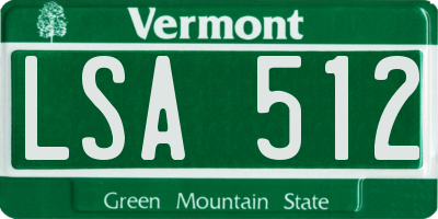 VT license plate LSA512