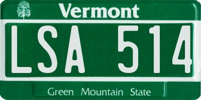 VT license plate LSA514