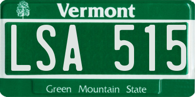 VT license plate LSA515