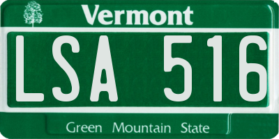 VT license plate LSA516
