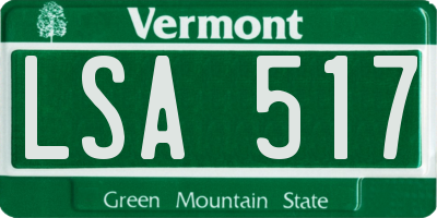 VT license plate LSA517