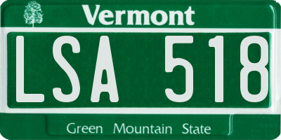 VT license plate LSA518