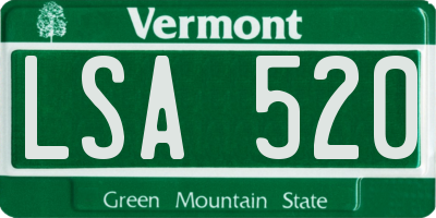 VT license plate LSA520