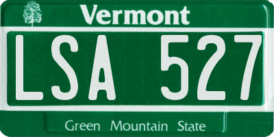 VT license plate LSA527