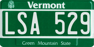 VT license plate LSA529