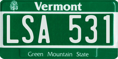 VT license plate LSA531