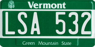 VT license plate LSA532