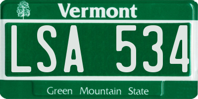 VT license plate LSA534