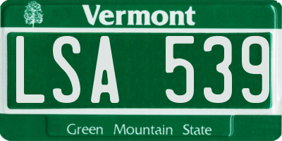 VT license plate LSA539