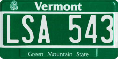 VT license plate LSA543