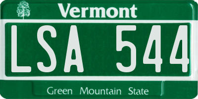 VT license plate LSA544