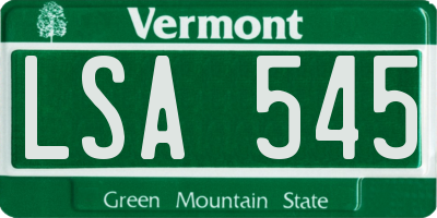 VT license plate LSA545
