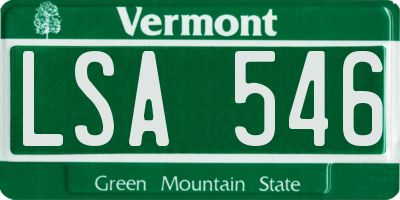 VT license plate LSA546