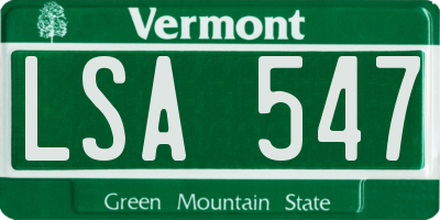 VT license plate LSA547