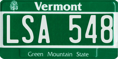 VT license plate LSA548