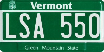 VT license plate LSA550