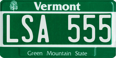 VT license plate LSA555