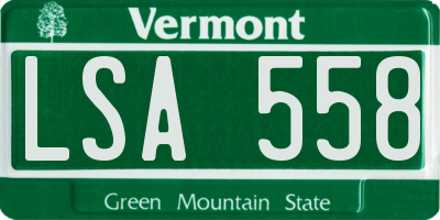 VT license plate LSA558