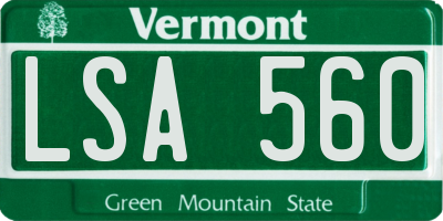 VT license plate LSA560