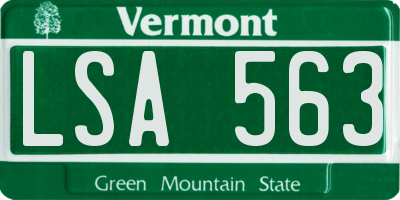 VT license plate LSA563