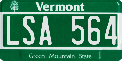 VT license plate LSA564