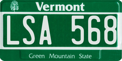 VT license plate LSA568