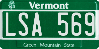 VT license plate LSA569