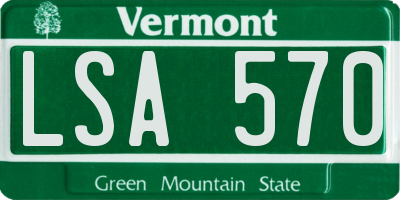 VT license plate LSA570