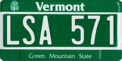 VT license plate LSA571